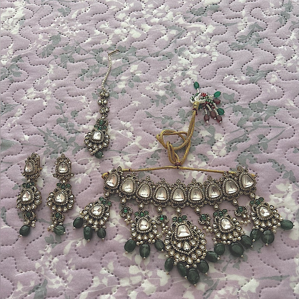 Bridal Green Kundan Set